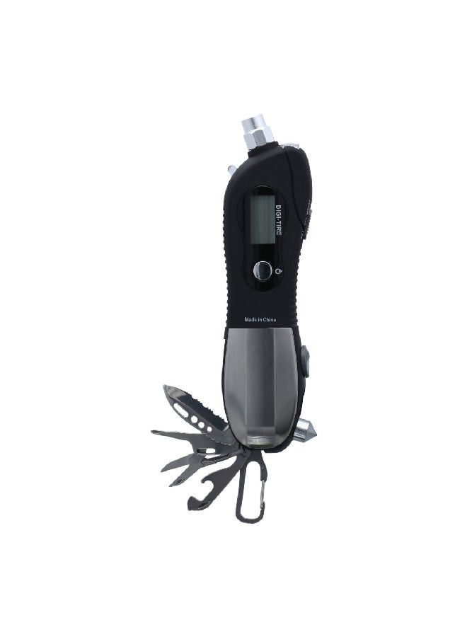 AUTOSMART Digital Screen Multi-Function Tire Gauge Black and Silver 3 x 17.8 x 5 cm CT16305 - Image 2