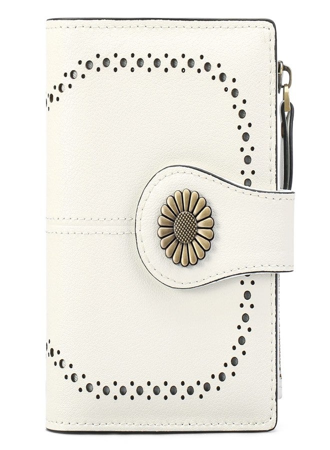 SENDEFN Small Wallets for Woman RFID Blocking Leather Bifold Credit Card Holder Purse with ID Window - Image 1