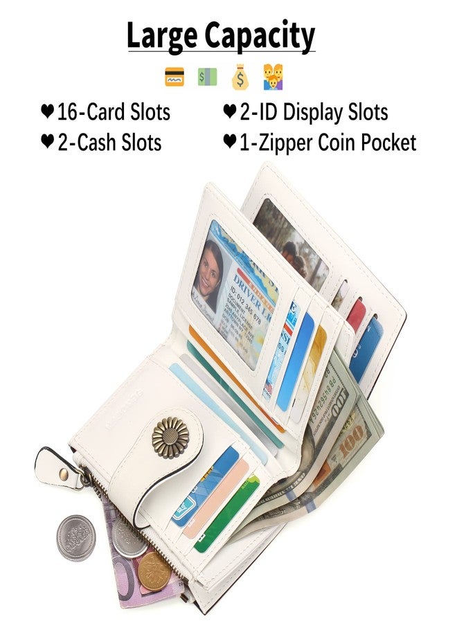 SENDEFN Small Wallets for Woman RFID Blocking Leather Bifold Credit Card Holder Purse with ID Window - Image 2