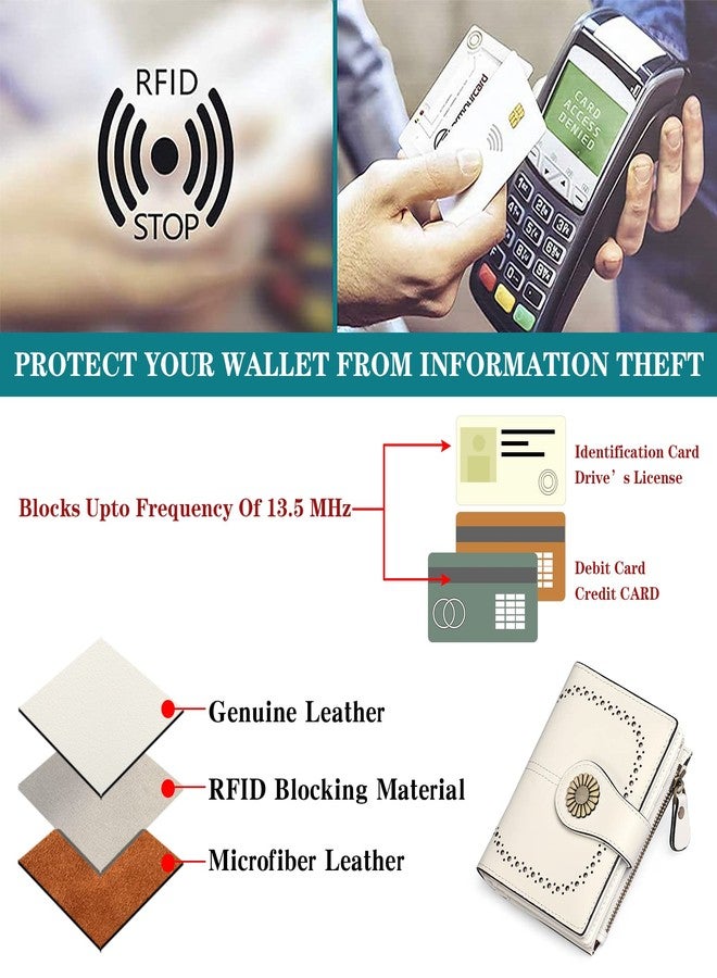 SENDEFN Small Wallets for Woman RFID Blocking Leather Bifold Credit Card Holder Purse with ID Window - Image 4