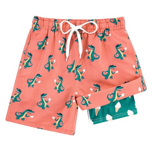 Cozople Boys Swim Trunks Stretchy Boxer Brief Liner Bathing Suit for Kids Novelty Alligator Swimming Shorts Summer UPF Quick Dry Swimsuit for Beachwear Swimwear Size 14-16 - Image 1