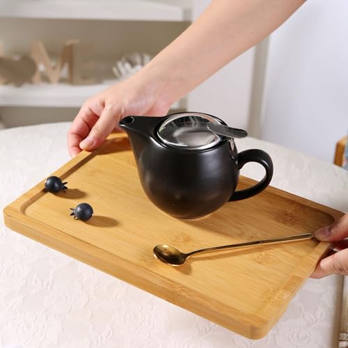 Auxmeware - Small Ceramic Teapot With Stainless Steel Infuser, Heat Resistant, Perfect Tea Maker, Black, 350ml/12.0oz - Image 5