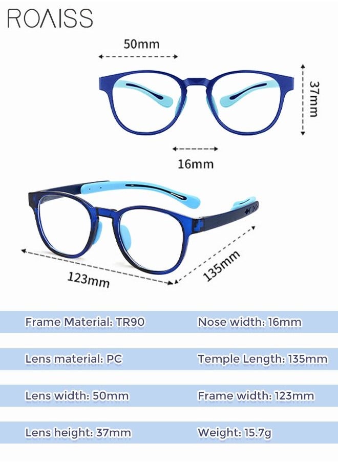 roaiss - Kids Blue Light Blocking Glasses Anti Eyestrain Computer Glasses Gaming Eyewear UV400 Protection with Light Weight TR90 Frame for Boys Girls and Children Age 3-12 Blue - Image 1