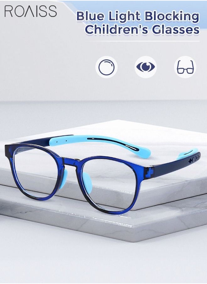 roaiss - Kids Blue Light Blocking Glasses Anti Eyestrain Computer Glasses Gaming Eyewear UV400 Protection with Light Weight TR90 Frame for Boys Girls and Children Age 3-12 Blue - Image 1