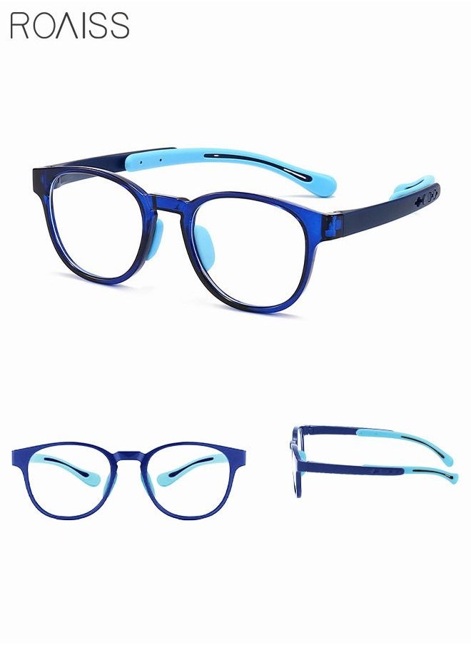 roaiss - Kids Blue Light Blocking Glasses Anti Eyestrain Computer Glasses Gaming Eyewear UV400 Protection with Light Weight TR90 Frame for Boys Girls and Children Age 3-12 Blue - Image 1