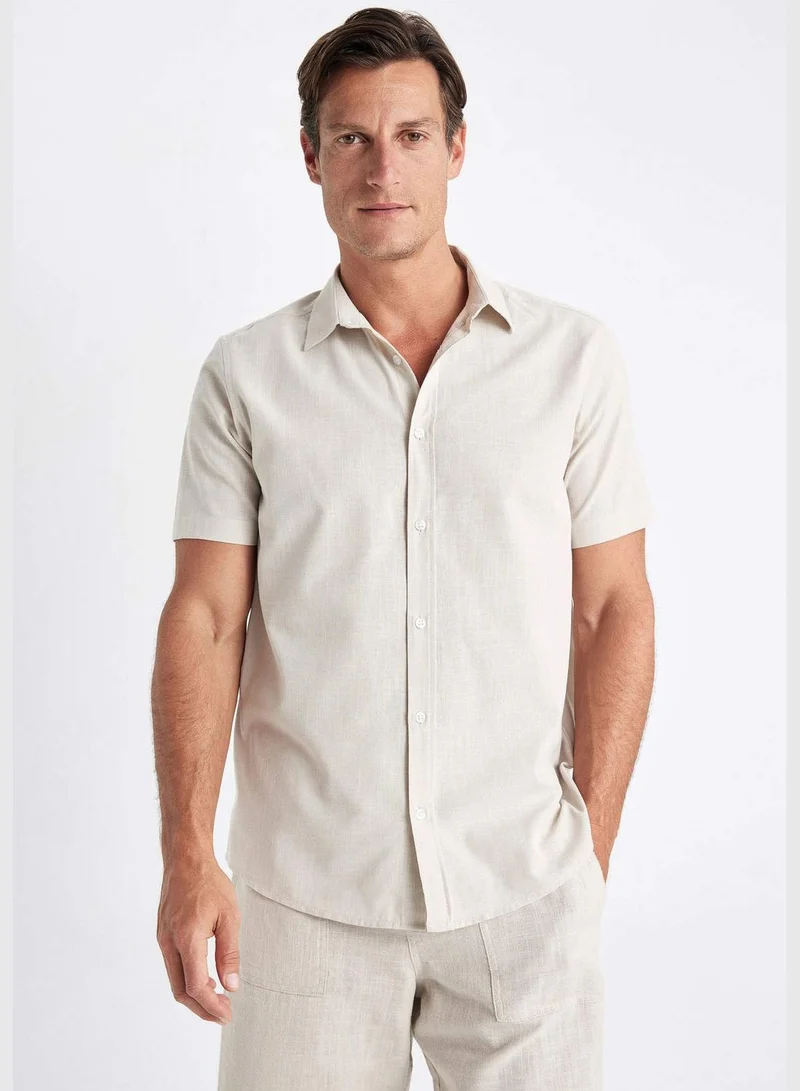 ديفاكتو Regular Fit Polo Collar Cotton Short Sleeve Shirt