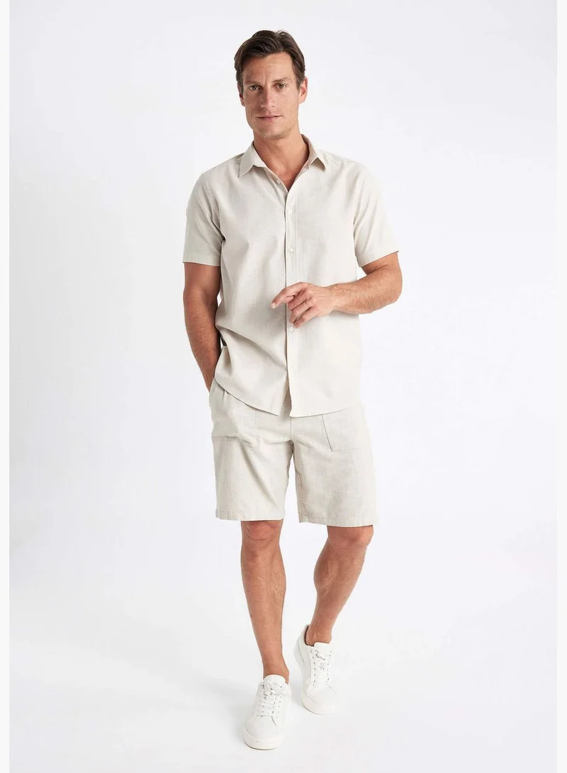 ديفاكتو Regular Fit Polo Collar Cotton Short Sleeve Shirt