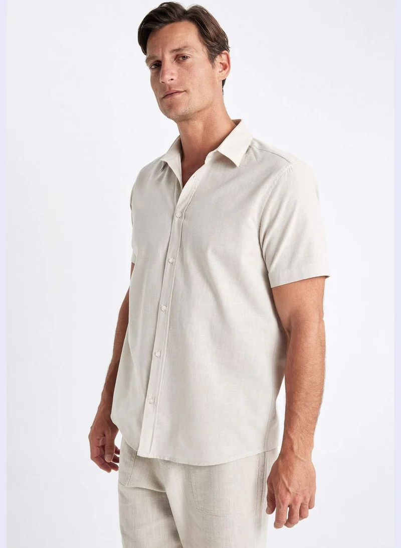 ديفاكتو Regular Fit Polo Collar Cotton Short Sleeve Shirt