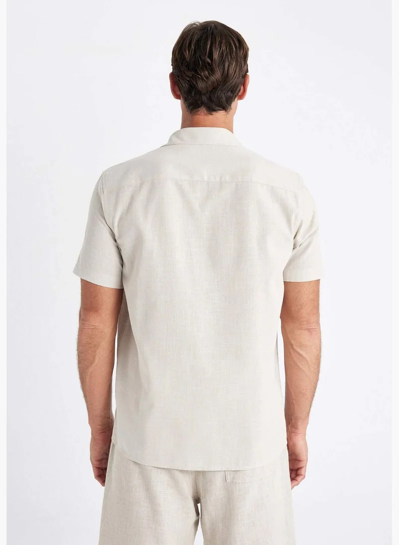 ديفاكتو Regular Fit Polo Collar Cotton Short Sleeve Shirt