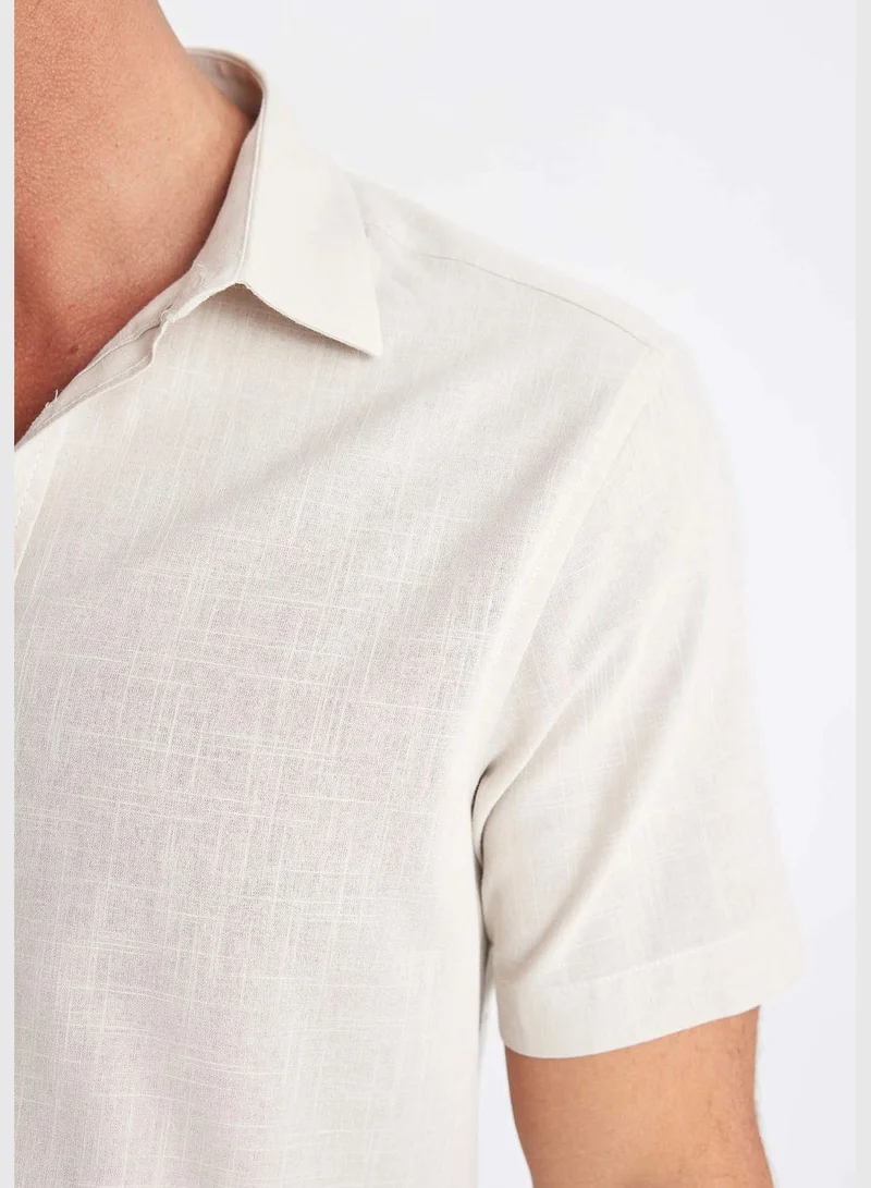 ديفاكتو Regular Fit Polo Collar Cotton Short Sleeve Shirt