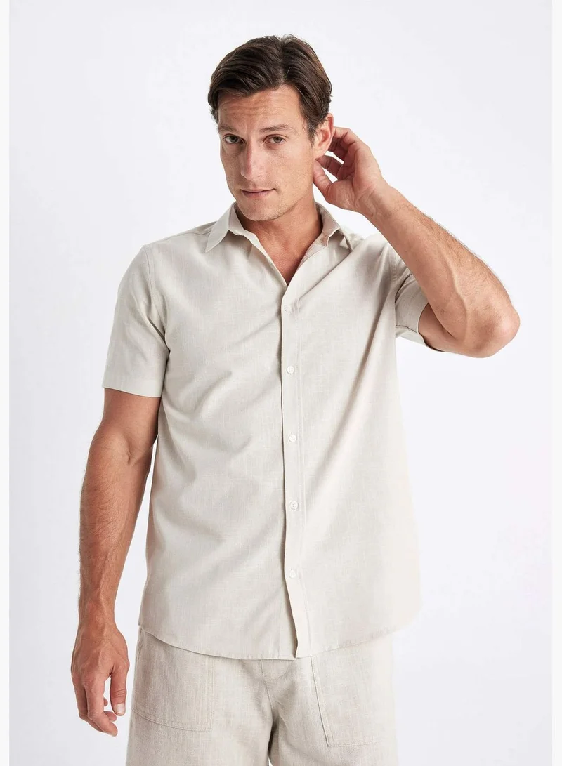 ديفاكتو Regular Fit Polo Collar Cotton Short Sleeve Shirt