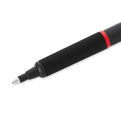 rOtring Rapid Pro Retractable Ballpoint Technical Drawing Pen Medium Point Blue Ink Black FullMetal Body - Image 3