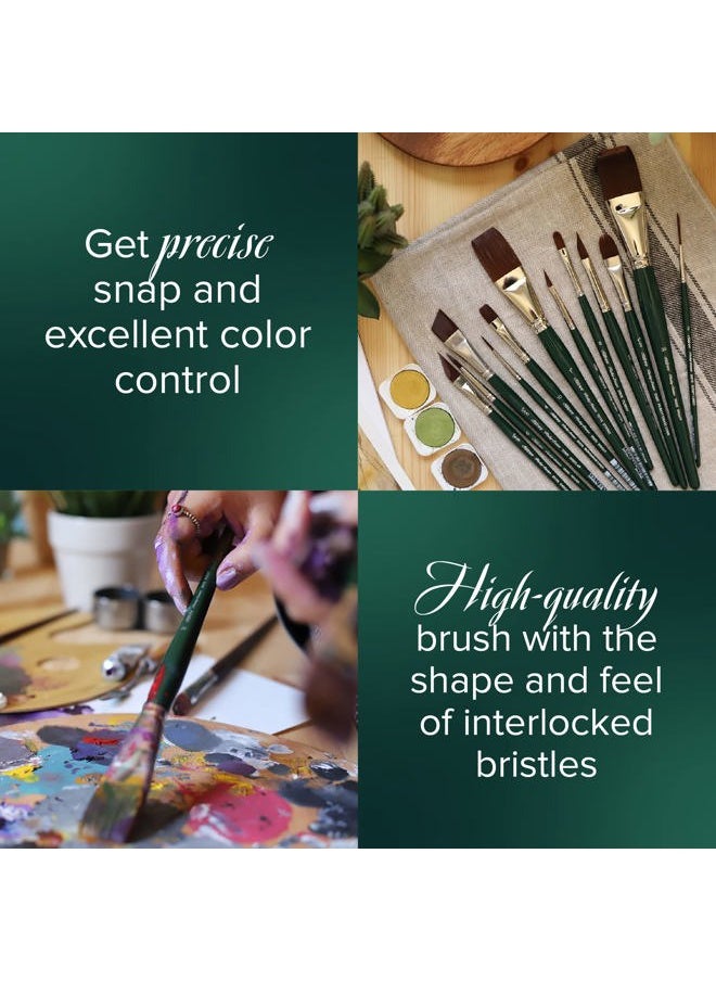 Silver Brush Limited RS-2504 Ruby Satin Mixed-Media Variety Set, Paintbrushes for Oil, Acrylic, and Heavy Body Paints, Set of 4, Size 4 Round, Flat, Bright, & Filbert Brushes, Long Handle  - Image 4