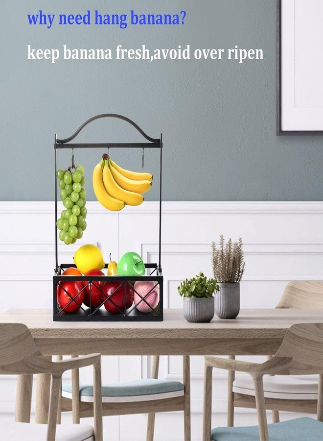 OGFC 38508 Coffee Mug Holder, Countertop Coffee Pod Spice Rack, Mug Tree Coffee Cup Holder with Fruit Basket, Home Storage Mug Hooks, Black - Image 3