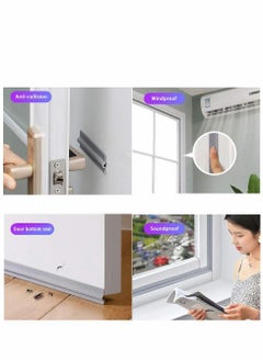 SYOSI 2 Packs Draft Stopper Sweep, Door Weatherproofing Stripping, Window Seal Strip Self-Adhesive Soundproof Seal Strip Cuttable, Wear-Resistant, Window Weather Stripping, Length 13.12Ft White  - Image 3