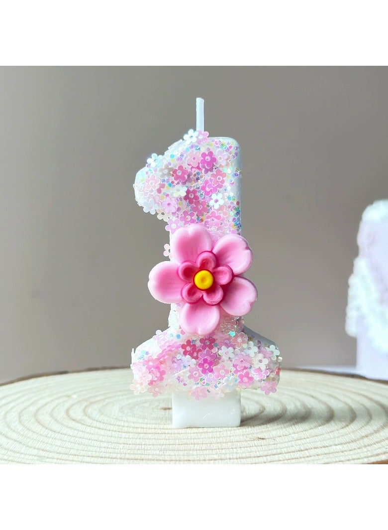 general Graduating Pink Digital Candle Party Dessert Table Decoration Item Birthday Cake decoration for one-year-old Celebration