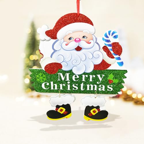 CraftVatika Christmas Hanging Decorations, Glitter Merry Christmas Santa Wall Hanging Ornaments, Xmas Home Front Door Decoration Items, Xmas Wreath, Merry Christmas Decoration Gifts Items - Image 1