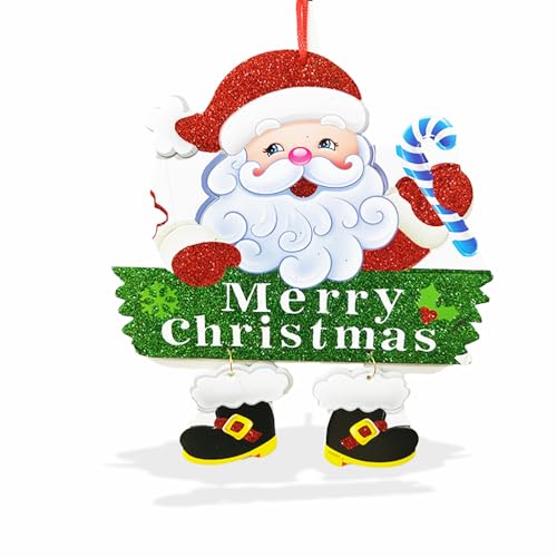 CraftVatika Christmas Hanging Decorations, Glitter Merry Christmas Santa Wall Hanging Ornaments, Xmas Home Front Door Decoration Items, Xmas Wreath, Merry Christmas Decoration Gifts Items - Image 2