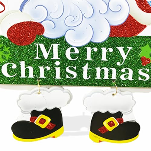 CraftVatika Christmas Hanging Decorations, Glitter Merry Christmas Santa Wall Hanging Ornaments, Xmas Home Front Door Decoration Items, Xmas Wreath, Merry Christmas Decoration Gifts Items - Image 3
