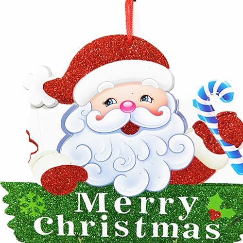 CraftVatika Christmas Hanging Decorations, Glitter Merry Christmas Santa Wall Hanging Ornaments, Xmas Home Front Door Decoration Items, Xmas Wreath, Merry Christmas Decoration Gifts Items - Image 4