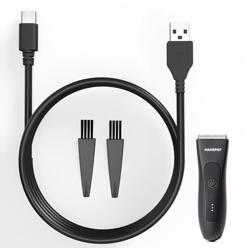 MANSPOT 5V Body Trimmer Charger Cable Fits for MANSPOT Trimmer Series 492ft Power Cord 2 Cleaning BrushTypeC Charging Port - Image 1