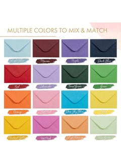 MATICAN Gift Card Envelopes 160Count Mini Envelopes Paper Business Card Envelopes Bulk Tiny Envelope Pockets 16 Colors 4 X 2.7 Inches  - Image 4