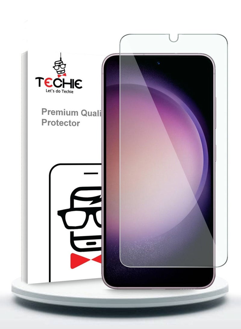 Techie Anti Reflection Anti Bubbles 9H Hardness HD Tempered Glass Screen Protector For Samsung Galaxy S23 - Image 1