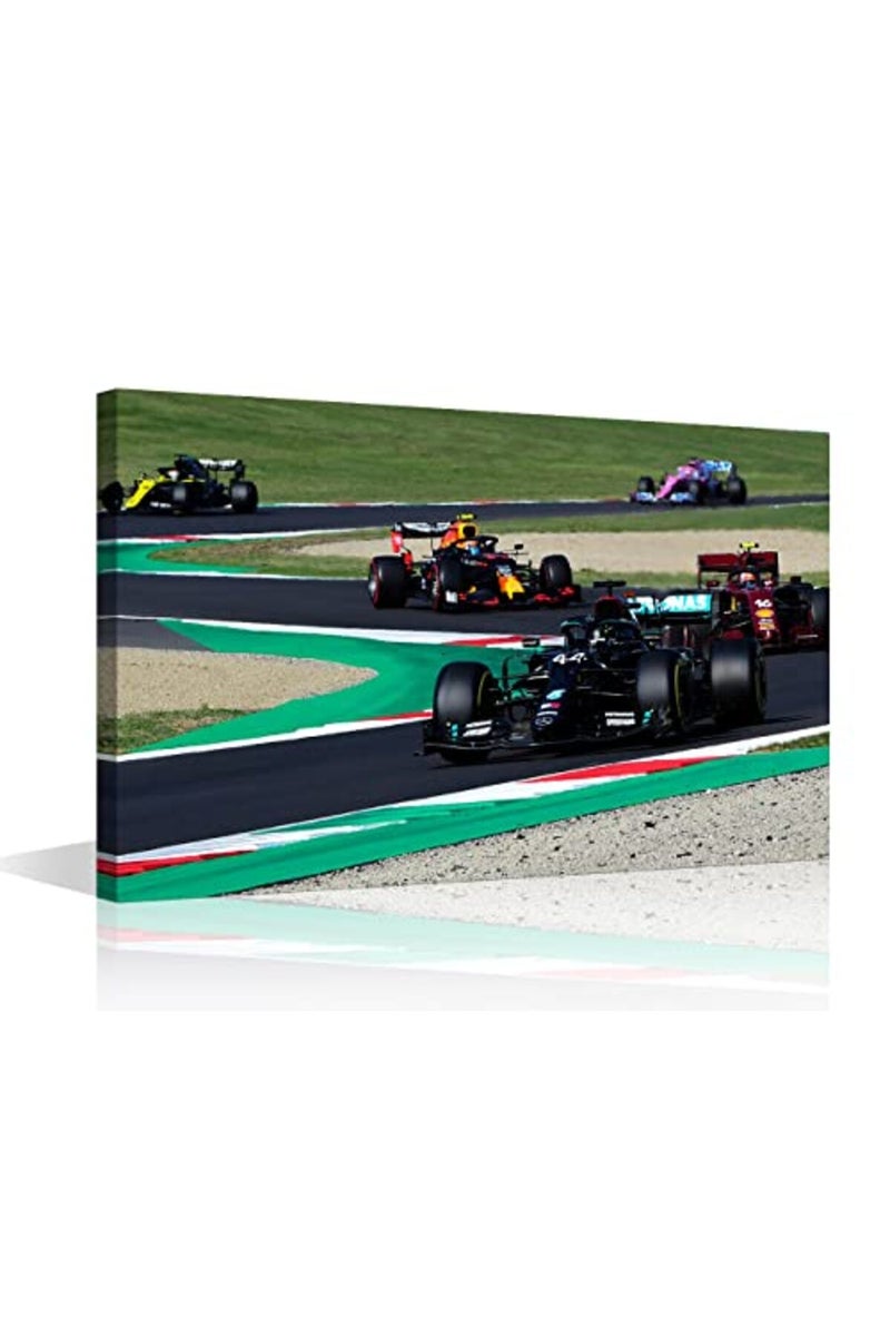 TISHIRON Canvas Wall Art F1 Racing Car Urban Championship World Series Championship Sports Giclee Poster Modern Home Sports Decor for Home Living Room Office Dining Room Framed Ready to Hang - 24"W x 16"H - Image 2