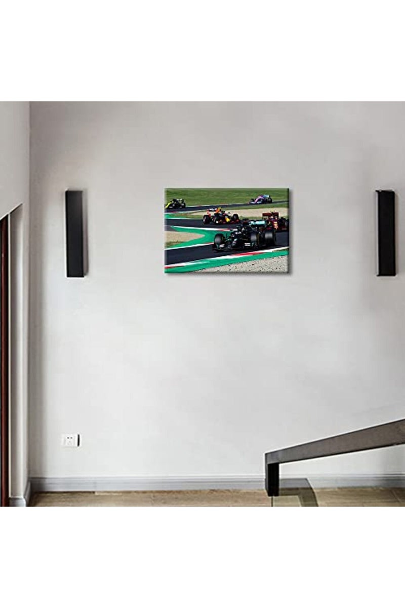 TISHIRON Canvas Wall Art F1 Racing Car Urban Championship World Series Championship Sports Giclee Poster Modern Home Sports Decor for Home Living Room Office Dining Room Framed Ready to Hang - 24"W x 16"H - Image 4