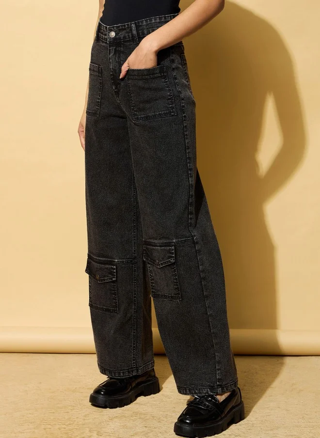 SASSAFRAS High-Rise Straight Fit Jeans for Women