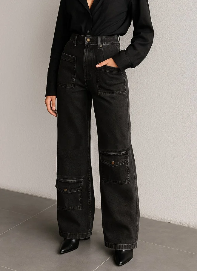 SASSAFRAS High-Rise Straight Fit Jeans for Women