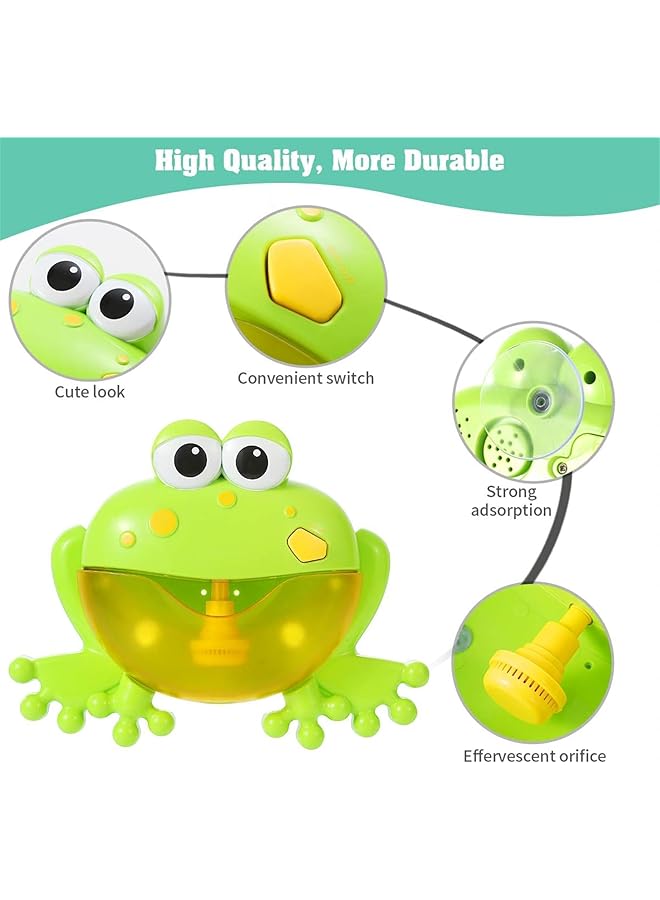 إيروريكس ألعاب حمام الطفل ألعاب حمام الطفل آلة الفقاعات لعبة حمام الفقاعات للأطفال الصغار صانع الفقاعات مع الضفدع - Image 3