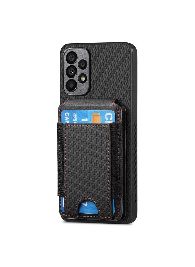 S-TOP Case For Samsung Galaxy A72 5G Carbon Fiber Vertical Flip Wallet Stand Phone Case - Image 2