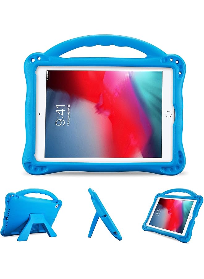 Procases Kid Case For iPad Air 2 Air 1 Ipad 9.7 6Th 5Th 2017 2018 For Boys And Girls Ultra Shockproof Lightweight Rugged Cover Full Protective Case With Handle Kickstand Blue - Image 1