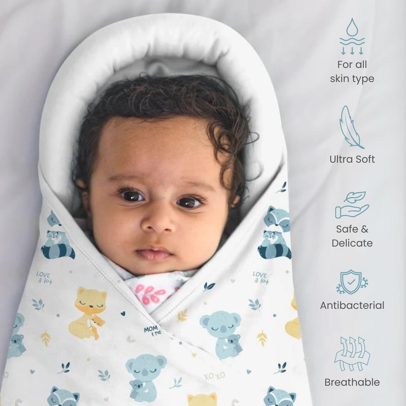 TIDY SLEEP لفافة نوم مرتبة للأطفال قابلة للتعديل للمواليد 100 قطن بطانية ناعمة للمواليد حتى 06 أشهر بيضاء 1 قطعة 300 TC - Image 2