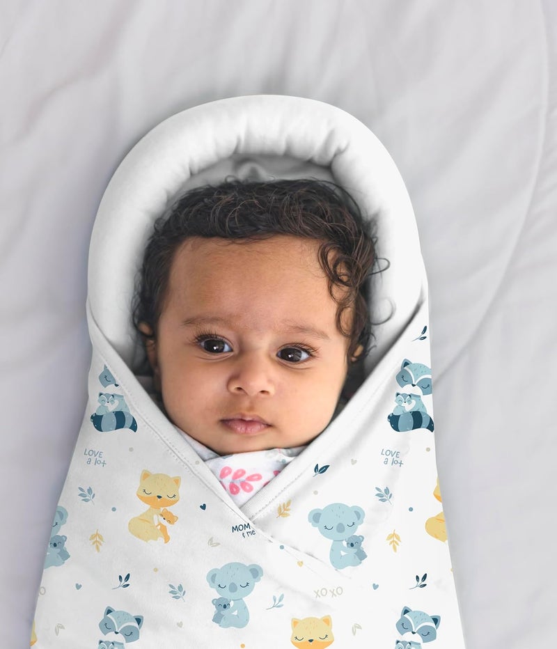 TIDY SLEEP لفافة نوم مرتبة للأطفال قابلة للتعديل للمواليد 100 قطن بطانية ناعمة للمواليد حتى 06 أشهر بيضاء 1 قطعة 300 TC - Image 1