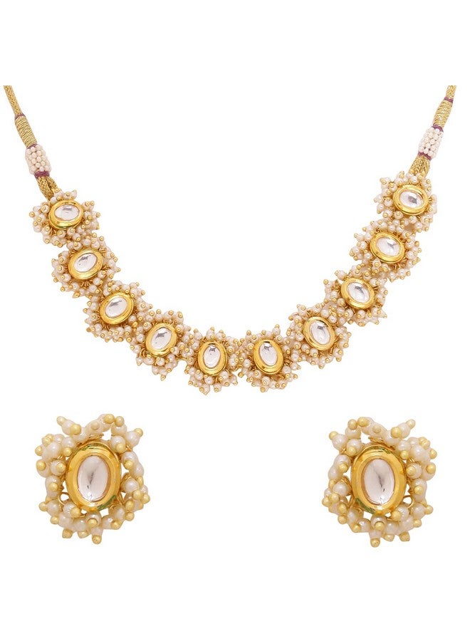 VOYLLA Veerangana Embellished Gold Necklace Set for Women - Image 1