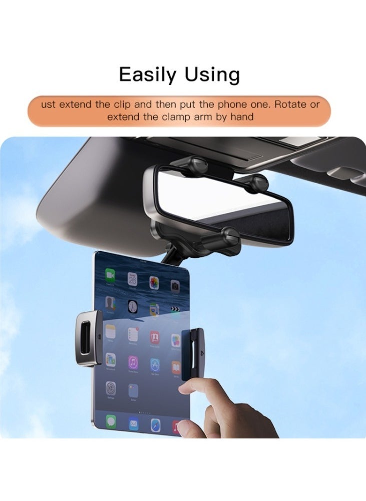Yesido REARVIEW MIRROR C196-12-10 Inch Clamp Arm - Rearview Mirror - Rotatable - Height Adjustable - Stable and Durable - Universal Fit  - Image 2