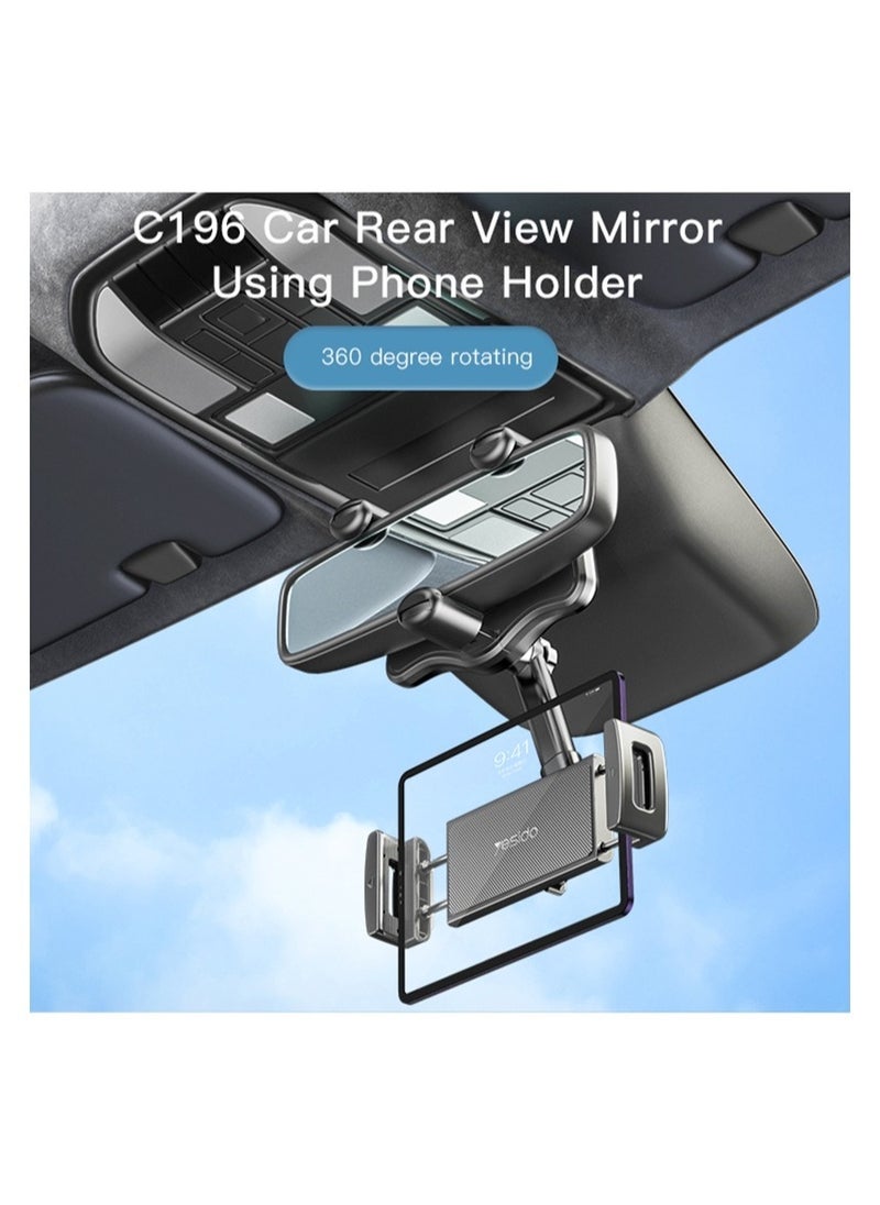 Yesido REARVIEW MIRROR C196-12-10 Inch Clamp Arm - Rearview Mirror - Rotatable - Height Adjustable - Stable and Durable - Universal Fit  - Image 4