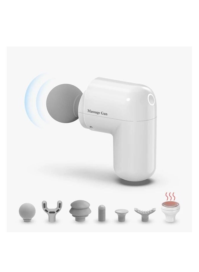 MOCOM Deep Tissue Cordless Mini Massage Gun - Low Noise, Larger Battery, 7 Professional Massage Heads, 6 Adjustable Speeds, USB-C Charging - Image 1