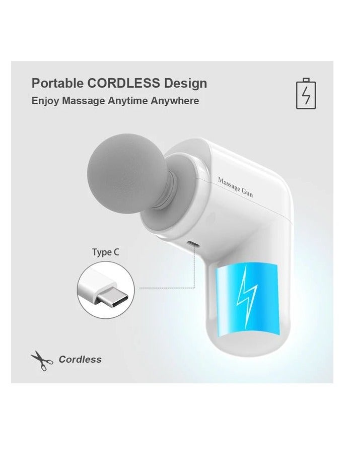 MOCOM Deep Tissue Cordless Mini Massage Gun - Low Noise, Larger Battery, 7 Professional Massage Heads, 6 Adjustable Speeds, USB-C Charging - Image 2