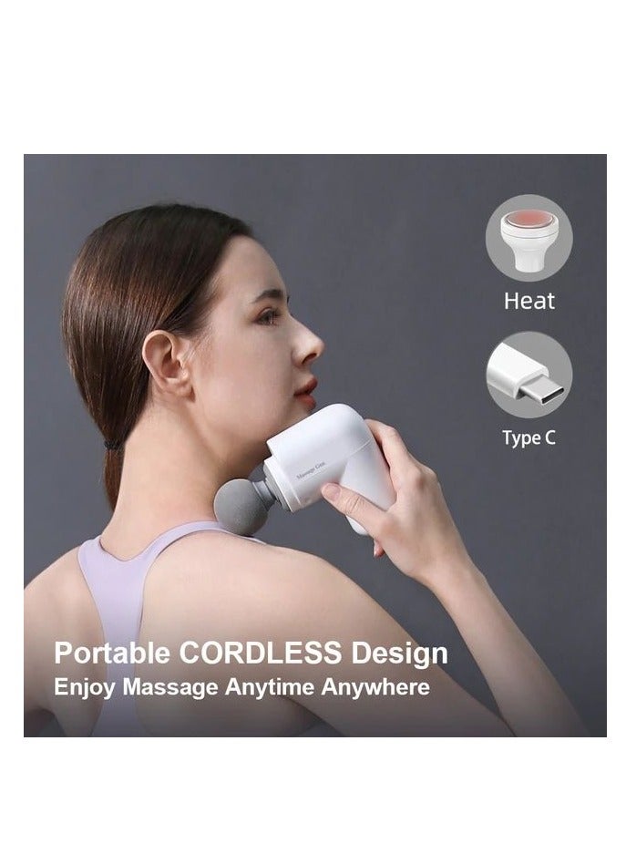 MOCOM Deep Tissue Cordless Mini Massage Gun - Low Noise, Larger Battery, 7 Professional Massage Heads, 6 Adjustable Speeds, USB-C Charging - Image 4