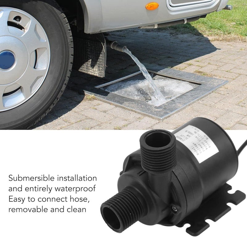 كلاراكو مضخة مياه غاطسة من كلاركو، 1000 لتر في الساعة، ارتفاع 8 أمتار، مضخة طرد مركزي 12 فولت 30 وات، مضخة مياه بدون فرشاة، منخفضة الضوضاء، مقاومة للماء IP68، مضخة مياه نافورة قابلة للفصل لحوض السباحة والحوض - Image 4