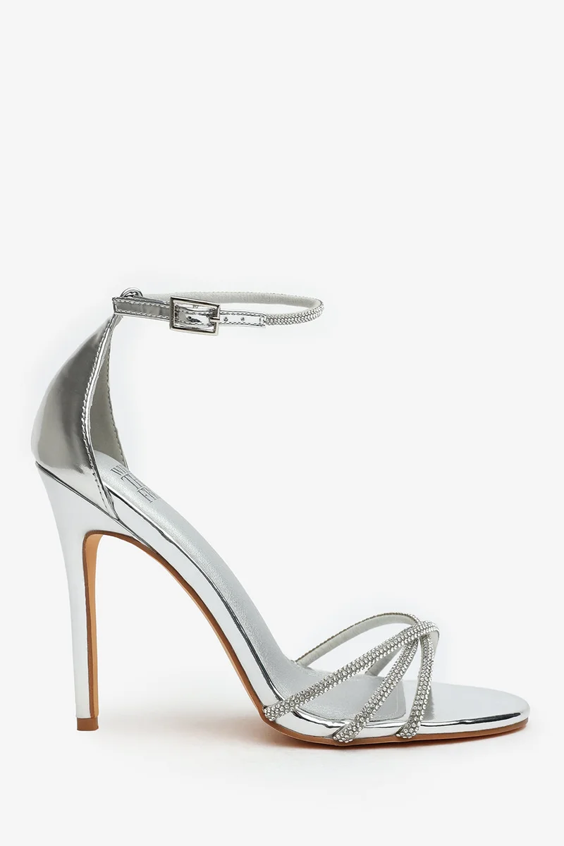 Where's That From 'Summer' Stiletto High Heels With Rhinestone Strap