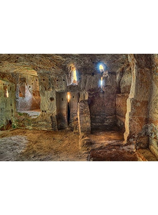 Polyester 5X3Ft Cave Backdrop Funeral Backdrop Stone Castle Backdrop Photography Nativity Scene Backdrop Dungeon Background Ancient Wall Old House Cave Medieval Bible Story Background