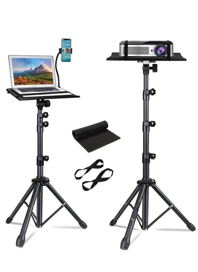 XiuWoo - Projector tripod stand, laptop tripod adjustable height, portable stand, computer DJ racks mount holder with gooseneck phone holder - Image 1