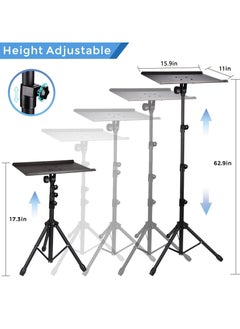 XiuWoo Projector tripod stand, laptop tripod adjustable height, portable stand, computer DJ racks mount holder with gooseneck phone holder  - Image 5