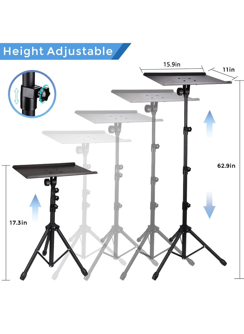 XiuWoo - Projector tripod stand, laptop tripod adjustable height, portable stand, computer DJ racks mount holder with gooseneck phone holder - Image 1