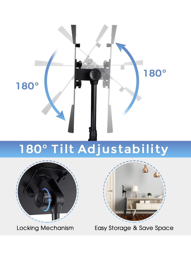 XiuWoo - Projector tripod stand, laptop tripod adjustable height, portable stand, computer DJ racks mount holder with gooseneck phone holder - Image 1