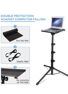 XiuWoo Projector tripod stand, laptop tripod adjustable height, portable stand, computer DJ racks mount holder with gooseneck phone holder  - Image 2